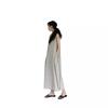 Estilo Chic Coreano Suelto Oversize Sin Mangas Color Calabaza Largo de Algodón y Lino Vestido Ops para Mujer Moda 2025