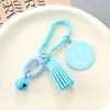Pendente Colorido Coreano de Metal Face Sorridente Dupla Face para Celular Pingente de Franja Decoração de Bolsa Chaveiro Pingente Pequeno