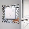 Pegatina de pared de acrílico con diseño de encaje transfronterizo para interruptor de espejo, para sala de estar y dormitorio, decoración autoadhesiva personalizada