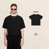 Camiseta de Manga Corta Casual Holgada Transpirable Deportiva de Color Sólido Fresca y Ligera para Hombre con Diseño Bk Sin Costuras 210g