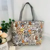Bolso de Lona Nuevo Estampado, Gran Capacidad, Bolso Tote Estilo Coreano, Bolso de Tela Floral Artística para Estudiantes, Bolso de Hombro para Mujer
