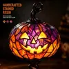 Lámpara de mesa de calabaza de Halloween de resina витраж transfronteriza