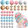 Decoración de Pastel de Cumpleaños Bola de Espuma Color Caramelo Nude Bola de Perla Color Arcoíris Topper para Cupcakes Fiesta de Bodas