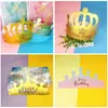 Chapéu de Aniversário Dobrável Embalado Individualmente Tamanho Ajustável Descartável Chapéu de Bolo de Aniversário Primeiro Aniversário Infantil Chapéu de Coroa para Adulto