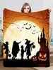 Amazon Comercio Electrónico Transfronterizo Impresión Digital Cómoda, Suave y Cálida Doble Cara Franela Halloween Manta Pequeña Manta