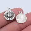 15x 14mm 0.9g prata antiga DIY acessórios de joias artesanais moda europeia e americana pingente de olho