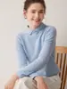 Suéter Feminino de Cashmere com Gola Boneca 100% Cashmere de Cabra Pulôver Solto Manga Longa Camada Base de Tricô 2026 Novo Suéter Juvenil