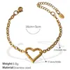 Colar Coração Vazado Francês Mais Vendido Aço Inoxidável Banhado a Ouro Real 18K Pulseira Simples Elegante Estilo Ins Transfronteiriço