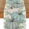 Nuevo camino de mesa de lino transfronterizo con diseño de calabaza de Acción de Gracias para el hogar, comedor, sala de estar, mesa de comedor, decoración interior y exterior