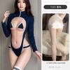 Night Crisp Estilo Japonés Traje de Baño Dead Pool Lencería Uniforme Tentación Pasión Sin Quitar Entrepierna Abierta Body Manga Larga 7121