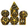 Conjunto de Dados Metálicos Ocos Personalizados de Cobre, Dados Poliedros para Jogos de Tabuleiro, Conjunto de Sete Peças de Dados Digitais Combinados, Seis Lados