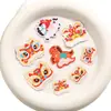 Parche Bordado León Rojo de Año Nuevo, Bendición del Año del Caballo, Parche Bordado para Cuaderno y Funda de Teléfono, Accesorios Decorativos Hanfu para Niños