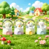Set Completo de Muñecos de Té con Leche Periféricos de Dibujos Animados Anime, Bolas de Cristal Luminosas, Juguetes de Resina para Niños, Decoraciones de Escritorio, Luces Nocturnas