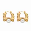 Moda Europea y Americana Lujo Ligero Retro Francés Hebilla de Oreja Exquisito Transfronterizo Alta Moda Geométricos Nicho Pendientes Elegantes para Mujer