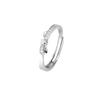 Anillo de pareja de lazo de plata esterlina S925 apertura ajustable concha de agua caliente fábrica directa plata simple nicho
