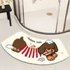 Tapete de Diatomáceas com Arco para Dachshund Casa Antiderrapante Tapete de Pé Bom para Banheiro e Vaso Sanitário Tapete Absorvente de Água