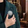 Moda Europea y Americana Accesorios para Ropa Aleación Pedrería Doble Capa Estéreo Flor Redonda Broche Traje de Gama Alta Chaqueta Corsage