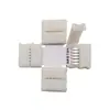 Tira de luz LED de colores RGBWW de 12 MM conector sin soldadura Tipo L T diez Sin soldadura con esquina 6 Pines