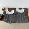 Vestido de una pieza con cuello de muñeca a cuadros para bebé, bordado, para mujer, estilo tesoro, para escalada de pedos, de Ins Summer
