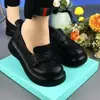 Mocassins versáteis de sola macia para mulheres, novidade outono 2026 estilo britânico slip-on sapatos de couro, sapatos de sola grossa plataforma antiderrapante