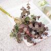 5 Ramas de Hojas de Eucalipto Plateado, Flores Artificiales, Flores Falsas para Decoración de Hogar, Hotel, Ventana y Boda
