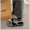 Elegantes y Hermosas Sandalias de Verano Estilo Francés para Mujer, Moda de Alta Gama para Uso al Aire Libre, Nuevo Modelo 2026, Chanclas Planas Plateadas para Salir
