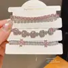Pulsera de flor y mariposa con gema rosa Padparadscha, sensación de lujo ligero y alta gama, accesorio de moda elegante y dulce para banquetes