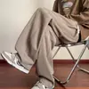 Nuevos pantalones casuales de pierna recta para hombre, versátiles pantalones deportivos holgados estilo americano, modernos pantalones de chándal de otoño en color café