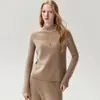Otoño 2026 Nuevo Estilo 100% Cachemir Puro Suéter Básico de Punto Holgado Estilo Simple Cuello Alto para Mujer