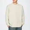 Camiseta masculina Anyang retro americana texturizada de manga longa, nova para o outono de 2026, corte solto para o dia a dia com gola Henley