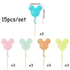 Insertos Creativos y Lindos para Pastel de Mickey Mouse, Decoración para Fiesta de Cumpleaños de Bebé, Insertos para Cupcakes al por Mayor