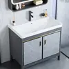 Gabinete de banheiro para varanda com pia integrada, conjunto de gabinete de banheiro de piso, lavatório de cerâmica