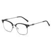 Óculos de miopia de meia armação transparente masculina fria cinza coco frio anti-luz azul grau ajustável lente de astigmatismo com olhos