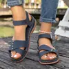 Moda Romana Transfronteriza Europea y Americana Nuevo Estilo Ropa Exterior Sandalias de Cuña Transpirables para Mujer Verano Suela Gruesa Cómodas Mamá Al por Mayor Tallas Grandes