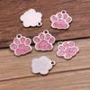 6 Cores 16*17mm Ouro Kc Branco K Pingando Óleo Pingente Animal Pata de Cachorro Pata de Urso Pata de Gato Acessórios de Liga