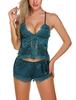Ropa interior sexy transfronteriza Traje sexy europeo y americano Tirantes Pijama Shorts Camisón Encaje sexy Tentación Venta al por mayor