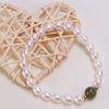 Suministro directo de fábrica pulsera de perlas de agua dulce nueva moda jade Hetian cuentas de mijo perla pulsera elástica al por mayor
