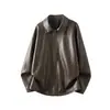 2026 Nuevo Llegada Chaqueta de Cuero con Solapa Retro para Hombre Chaqueta Casual de Cuero PU Holgada Talla Grande Estilo Literario Retro para Hombre