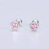 Pendientes Sencillos de Plata 999 para Mujer con Diseño de Cara Sonriente, Tornillo de Cierre, Elegantes y de Moda para el Uso Diario, No Necesitan Quitarse para Dormir