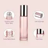 Bestseller transfronterizo: Frascos de vidrio translúcido rosa de 5 ml y 10 ml con aplicador roll-on, perfectos para viajes, muestras de aceites esenciales y uso portátil