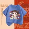 Camiseta de Manga Corta para Niños 2025 Nueva Ropa de Verano para Niños Nazha Top de Media Manga Ropa Occidental de Verano para Niñas