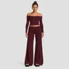 Conjunto de roupa de yoga transfronteiriço, camiseta de manga longa ombro a ombro para mulheres, secagem rápida, lindo design nas costas, conjunto de roupa para corrida ao ar livre, esportes e fitness