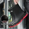 Botas de Chuva Transfronteiriças para Homens, Meio da Panturrilha, Antiderrapantes, Sapatos Impermeáveis, Novas Botas de Água de Moda para Exterior, Sapatos de Borracha Quentes para Exterior Meio da Panturrilha