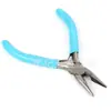 Alicates de punta fina de 4.5 pulgadas con mango azul, con dientes y filo de corte, mini alicates, se pueden configurar, alicates de punta fina manuales DIY