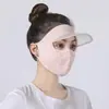 Mascarilla Transpirable con Visera para Protección Solar para Mujer, Protector Solar Delgado de Seda de Hielo para Verano, Lavable, Mascarilla Unisex de Cara Completa para Verano