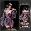 Lingerie de Renda para Jovens Mulheres, Sensual e Sedutora, Kimono com Amarração na Cintura, Conjunto de Lingerie Provocante e Erótico