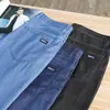 Calça jeans Tencel masculina ultrafina de meia-idade, calça masculina solta de cintura alta, fina de verão, de seda gelada macia
