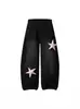Calça Casual Retro Americana Tridimensional Estrela Cimitarra Estilo Novo Primavera 2026 Calça de Pernas Largas com Design de Orelha de Coelho