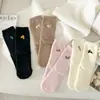 Calcetines de invierno gruesos y cálidos hasta la mitad de la pantorrilla para mujer, calcetines de terciopelo australiano bordados con animales, diseño suave y cómodo, calcetines AB