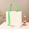Bolsa de lona tridimensional con logotipo personalizado, bolsa de lona portátil con correa para el hombro, bolsa de mano promocional escolar, bolsa de protección ambiental